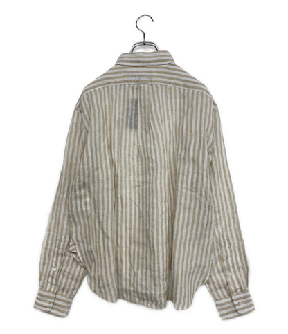 美品 POLO RALPH LAUREN ワイド クロップド ギンガム リネン シャツ 26SS レディース SIZE S ポロ・ラルフローレン