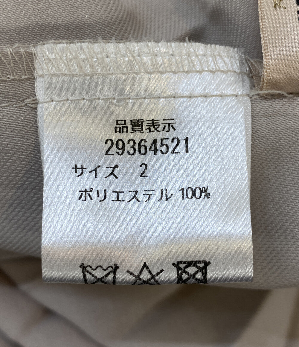美品 Apuweiser-riche ノースリーブワンピース ベージュ バックプリーツ切替 M インナー付 29364521 レディース SIZE 2 アプワイザーリッシェ