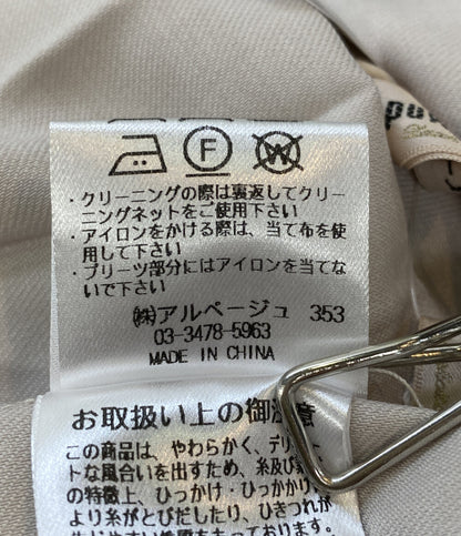 美品 Apuweiser-riche ノースリーブワンピース ベージュ バックプリーツ切替 M インナー付 29364521 レディース SIZE 2 アプワイザーリッシェ