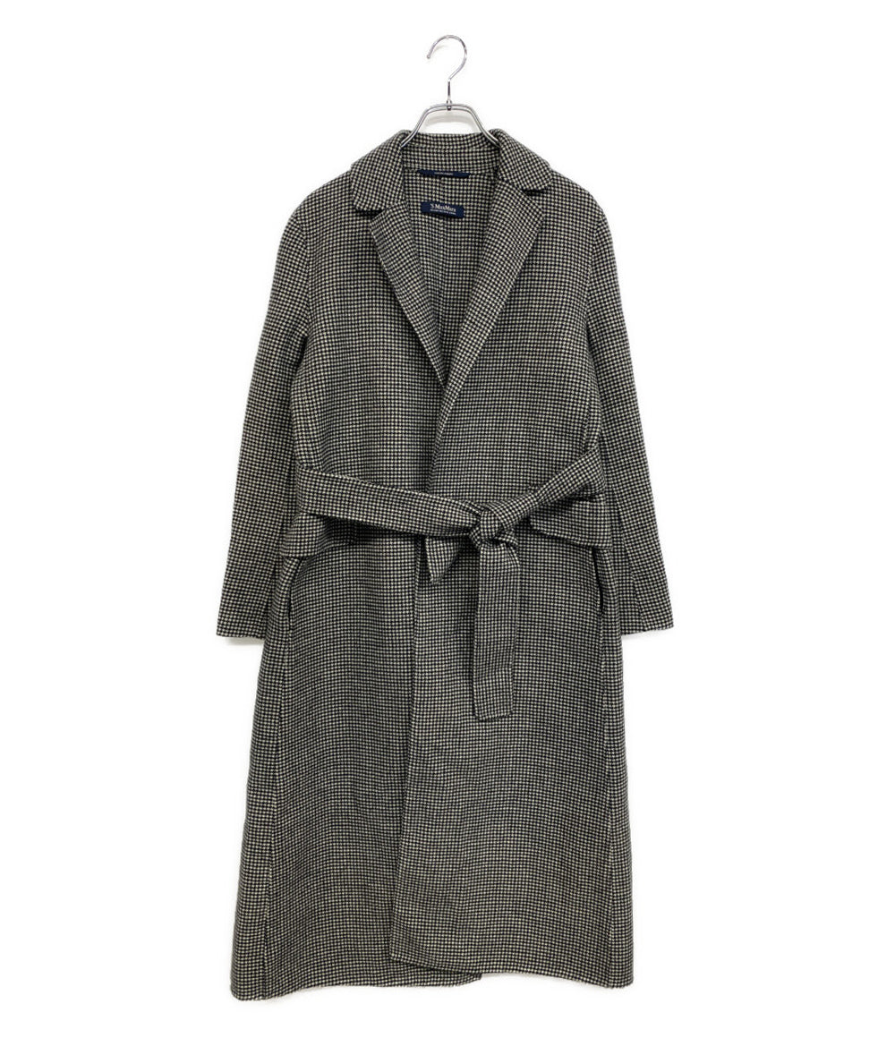 S MAX MARA DESIGN FOR EASY LIVING コート CUCITO AMANO HANDMEDE 千鳥格子 レディース SIZE 40 エスマックスマーラ