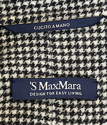 S MAX MARA DESIGN FOR EASY LIVING コート CUCITO AMANO HANDMEDE 千鳥格子 レディース SIZE 40 エスマックスマーラ