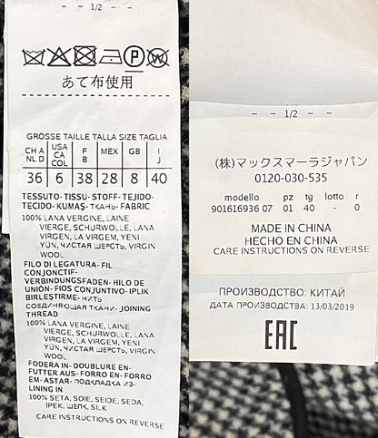 S MAX MARA DESIGN FOR EASY LIVING コート CUCITO AMANO HANDMEDE 千鳥格子 レディース SIZE 40 エスマックスマーラ