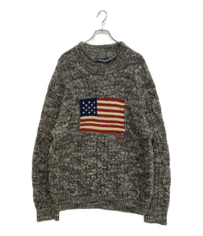 POLO RALPH LAUREN ニット フラッグ アルパカブレンド タートルネック ミックス メンズ SIZE XL ポロ・ラルフローレン