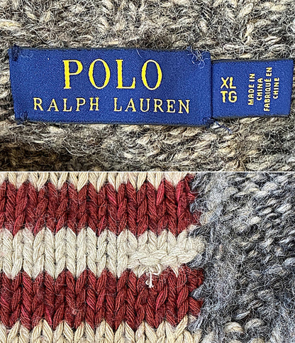 POLO RALPH LAUREN ニット フラッグ アルパカブレンド タートルネック ミックス メンズ SIZE XL ポロ・ラルフローレン