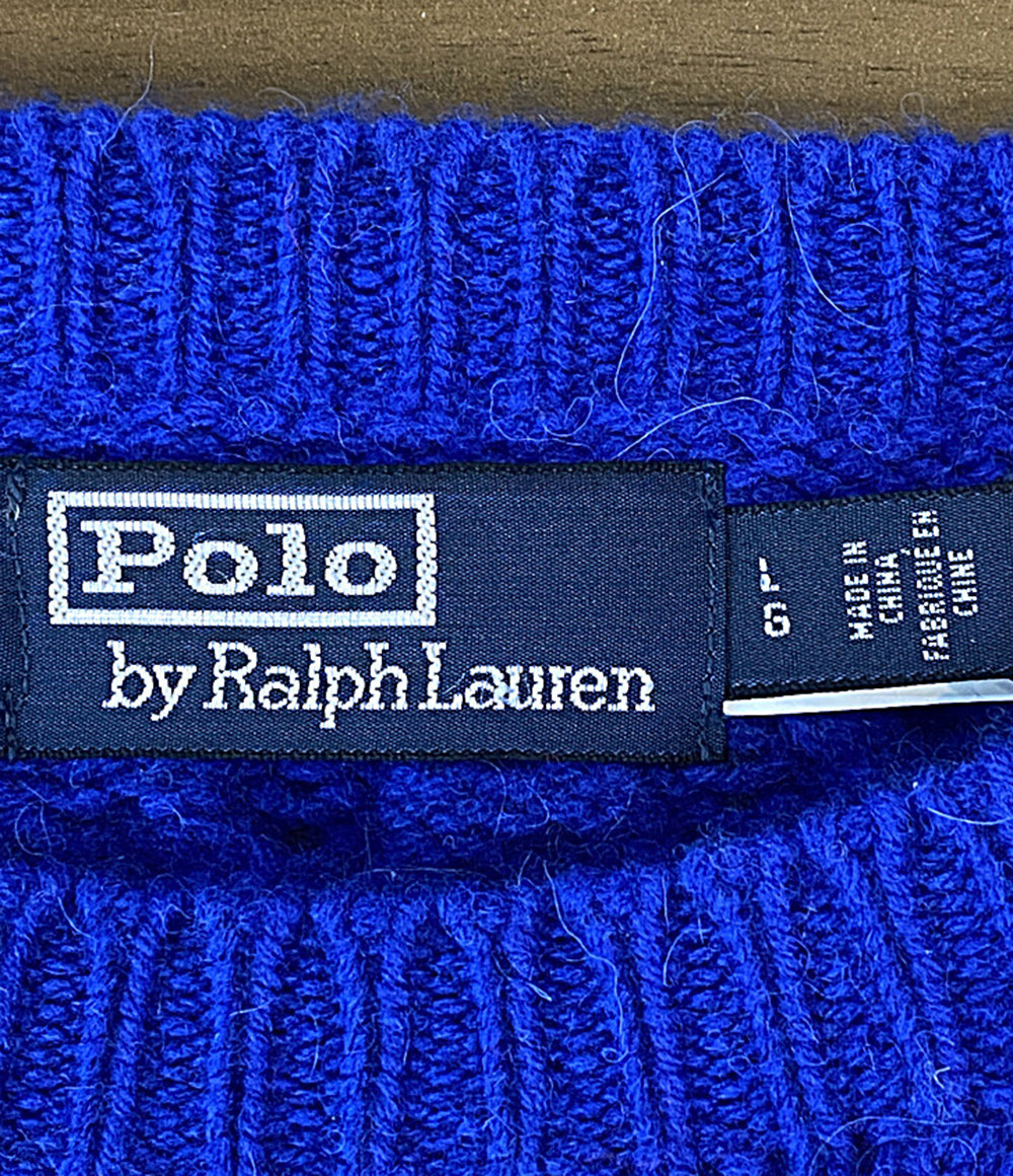 美品 POLO RALPH LAUREN ニット STRIPED ARAN-KNIT WOOL BLEND SW メンズ SIZE L ポロ・ラルフローレン