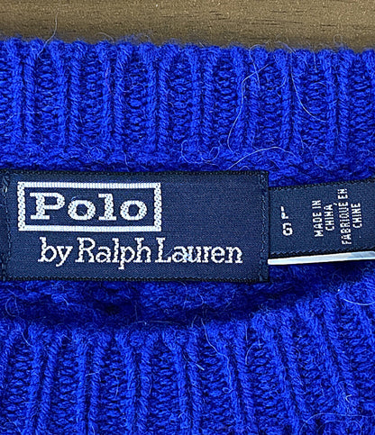 美品 POLO RALPH LAUREN ニット STRIPED ARAN-KNIT WOOL BLEND SW メンズ SIZE L ポロ・ラルフローレン