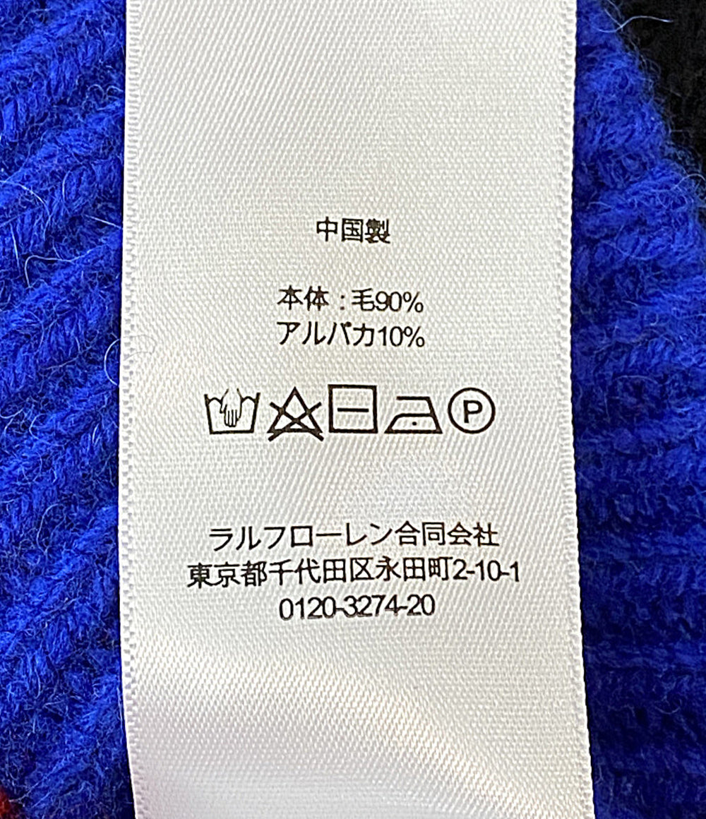 美品 POLO RALPH LAUREN ニット STRIPED ARAN-KNIT WOOL BLEND SW メンズ SIZE L ポロ・ラルフローレン