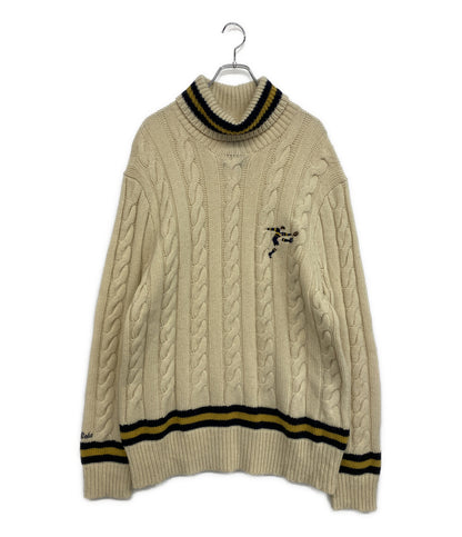 美品 POLO RALPH LAUREN ニット CABLE KNIT WOOL BLEND TURTLENECK SW メンズ SIZE L ポロ・ラルフローレン