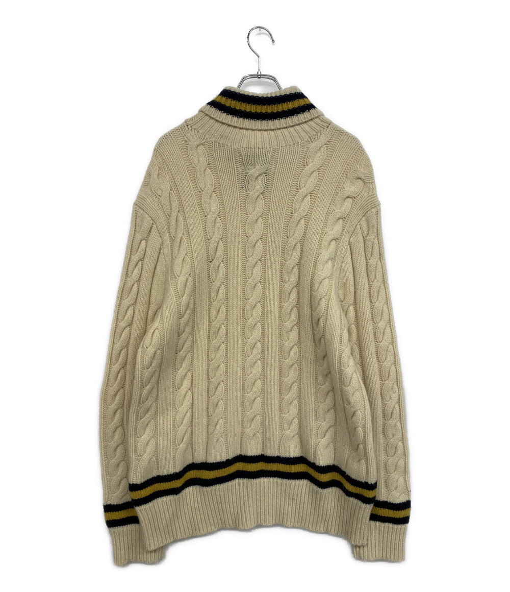 美品 POLO RALPH LAUREN ニット CABLE KNIT WOOL BLEND TURTLENECK SW メンズ SIZE L ポロ・ラルフローレン
