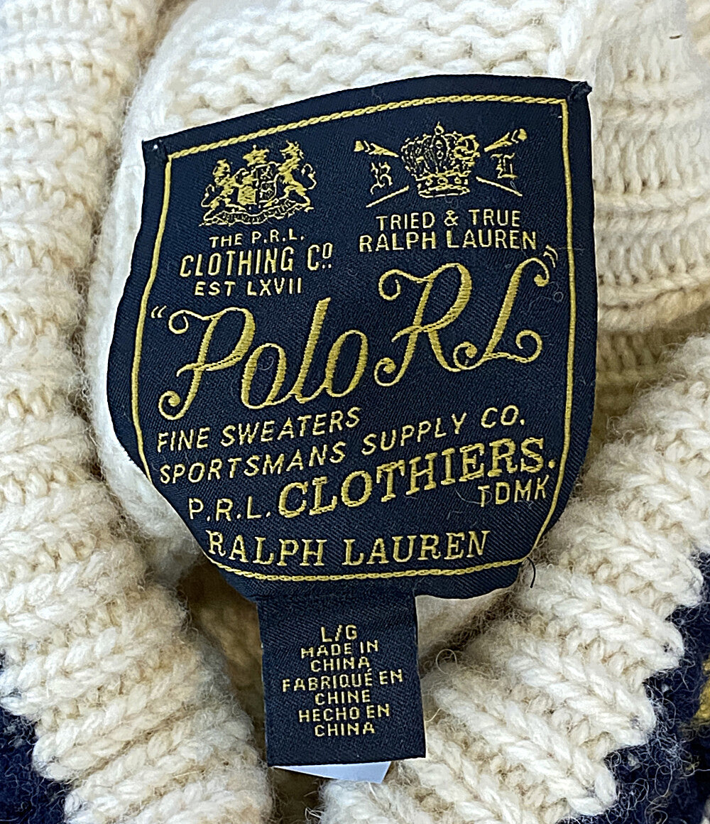 美品 POLO RALPH LAUREN ニット CABLE KNIT WOOL BLEND TURTLENECK SW メンズ SIZE L ポロ・ラルフローレン