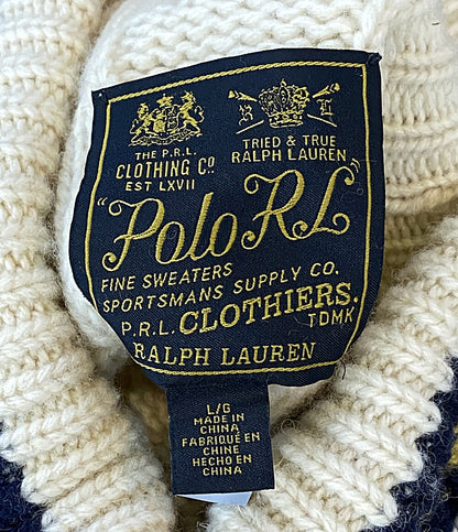 美品 POLO RALPH LAUREN ニット CABLE KNIT WOOL BLEND TURTLENECK SW メンズ SIZE L ポロ・ラルフローレン