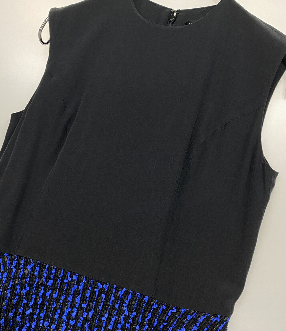 美品 YOKO CHAN ノースリーブワンピース ツイード 切り返し YCD-215-182 レディース SIZE 36 ヨーコチャン