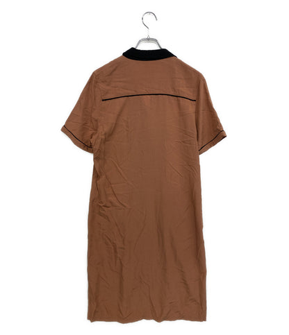 STUSSY 半袖ワンピース ボウリングシャツ 胸ロゴ レディース SIZE S ステューシー