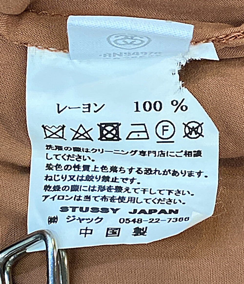 STUSSY 半袖ワンピース ボウリングシャツ 胸ロゴ レディース SIZE S