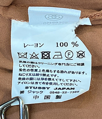 STUSSY 半袖ワンピース ボウリングシャツ 胸ロゴ レディース SIZE S ステューシー