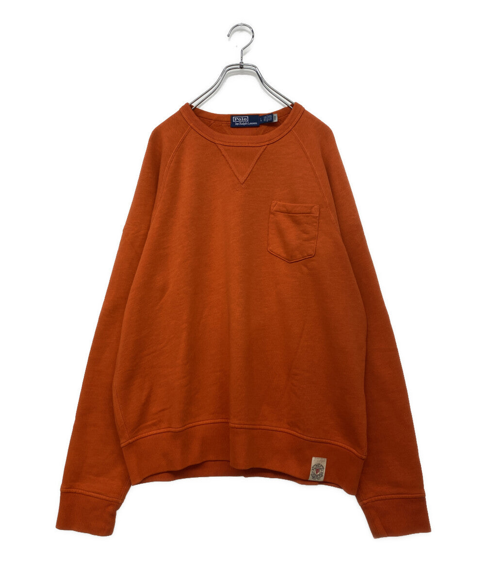 POLO RALPH LAUREN スウェット 両Vガゼット ポケ付 オレンジ メンズ SIZE L ポロ・ラルフローレン