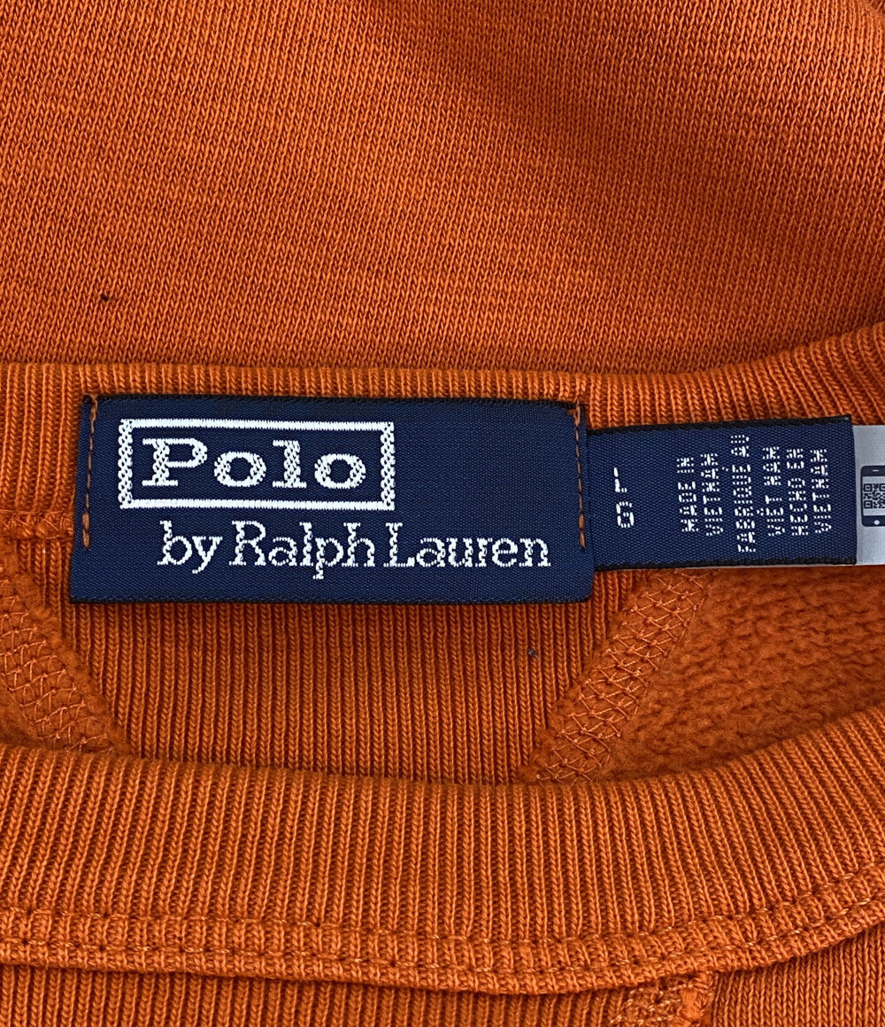 POLO RALPH LAUREN スウェット 両Vガゼット ポケ付 オレンジ メンズ SIZE L ポロ・ラルフローレン