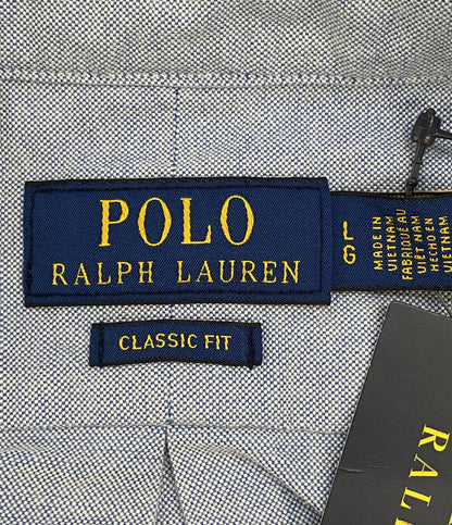 美品 POLO RALPH LAUREN 長袖シャツ CLASSIC FIT POLO BEAR OXFORD SHIRT SAX メンズ SIZE L ポロ・ラルフローレン