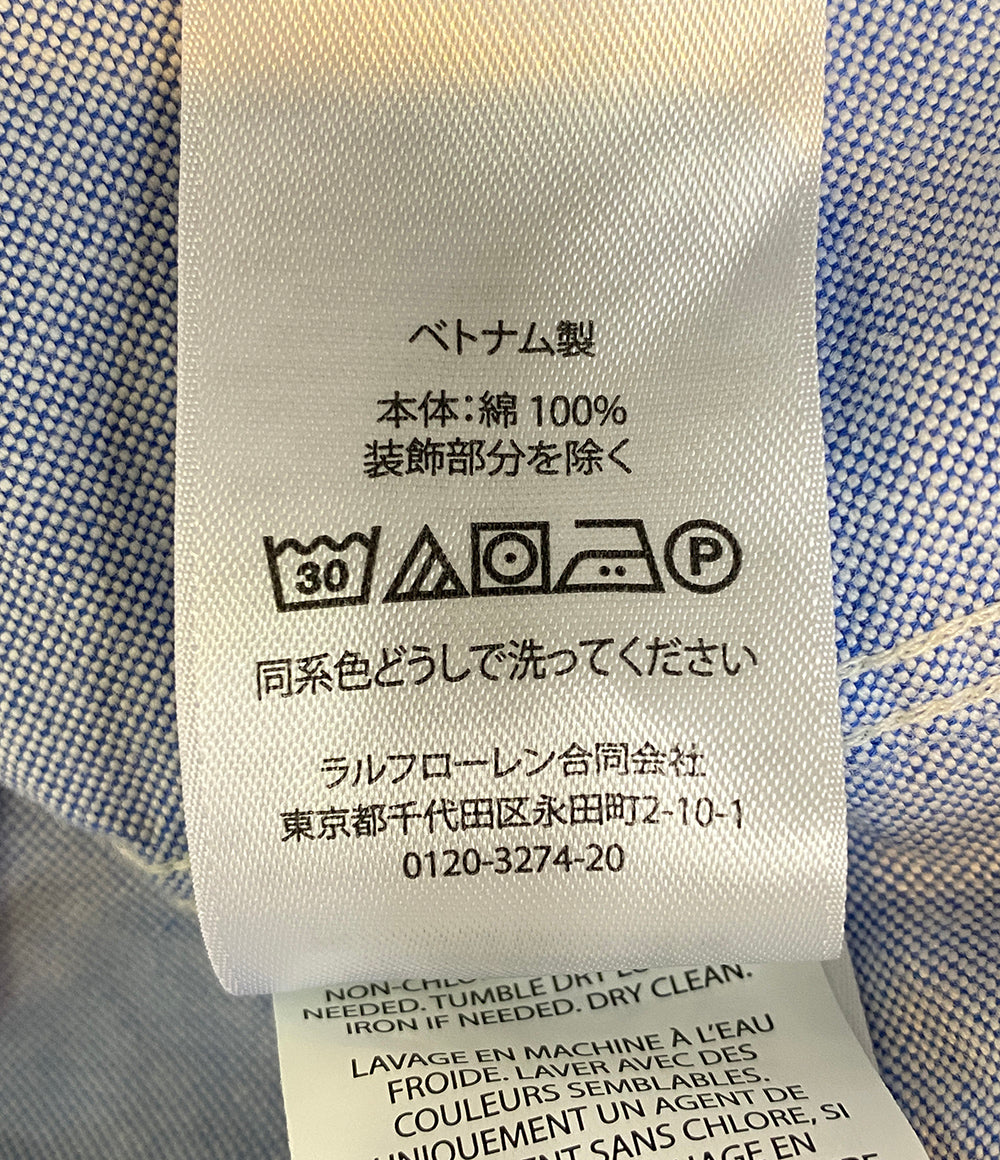 美品 POLO RALPH LAUREN 長袖シャツ CLASSIC FIT POLO BEAR OXFORD SHIRT SAX メンズ SIZE L ポロ・ラルフローレン