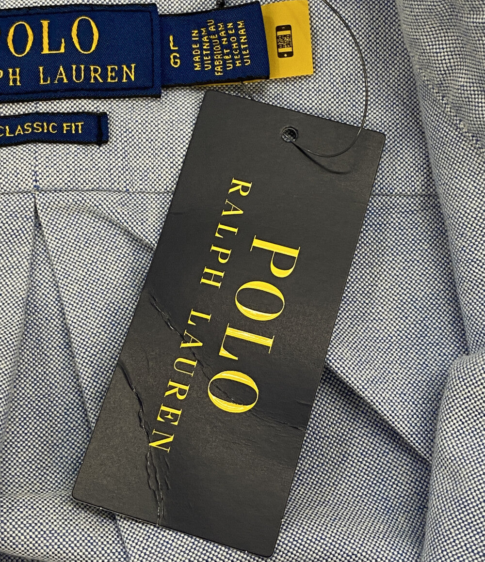 美品 POLO RALPH LAUREN 長袖シャツ CLASSIC FIT POLO BEAR OXFORD SHIRT SAX メンズ SIZE L ポロ・ラルフローレン