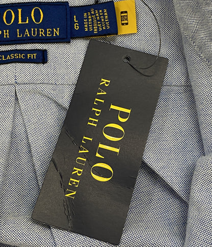 美品 POLO RALPH LAUREN 長袖シャツ CLASSIC FIT POLO BEAR OXFORD SHIRT SAX メンズ SIZE L ポロ・ラルフローレン