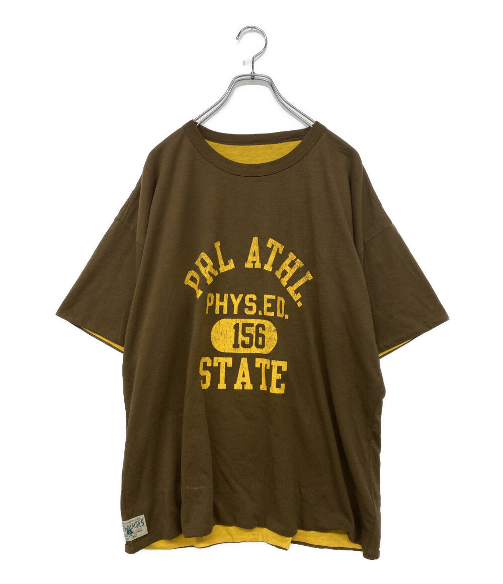 POLO RALPH LAUREN 半袖Ｔシャツ REVERSIBLE TEE BROWN×MUST メンズ SIZE - ポロ・ラルフローレン