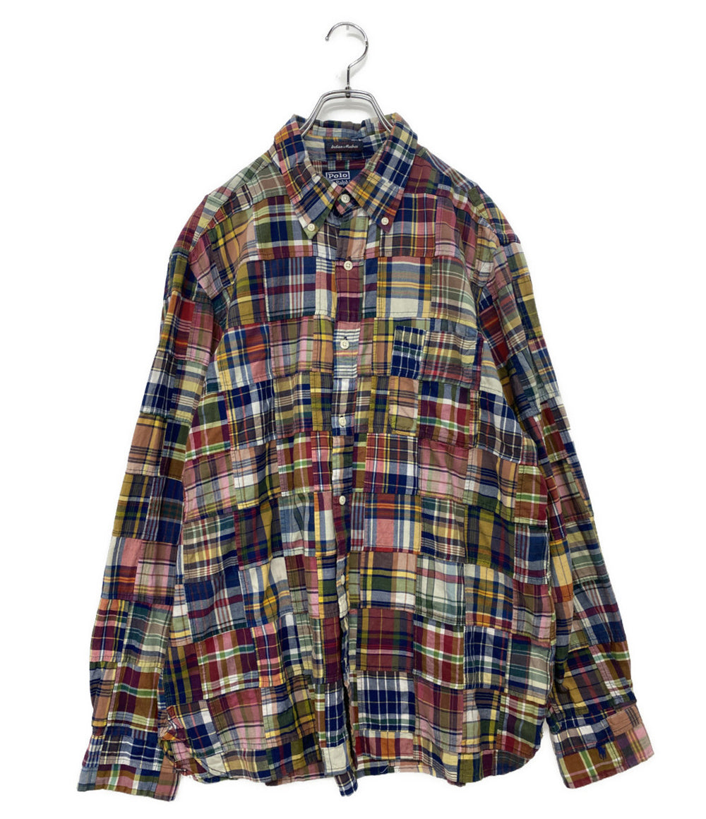 POLO RALPH LAUREN 長袖シャツ CLASSIC FIT MADRAS SHIRT パッチワーク メンズ SIZE XL ポロ・ラルフローレン