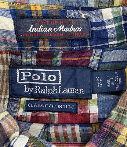 POLO RALPH LAUREN 長袖シャツ CLASSIC FIT MADRAS SHIRT パッチワーク メンズ SIZE XL ポロ・ラルフローレン