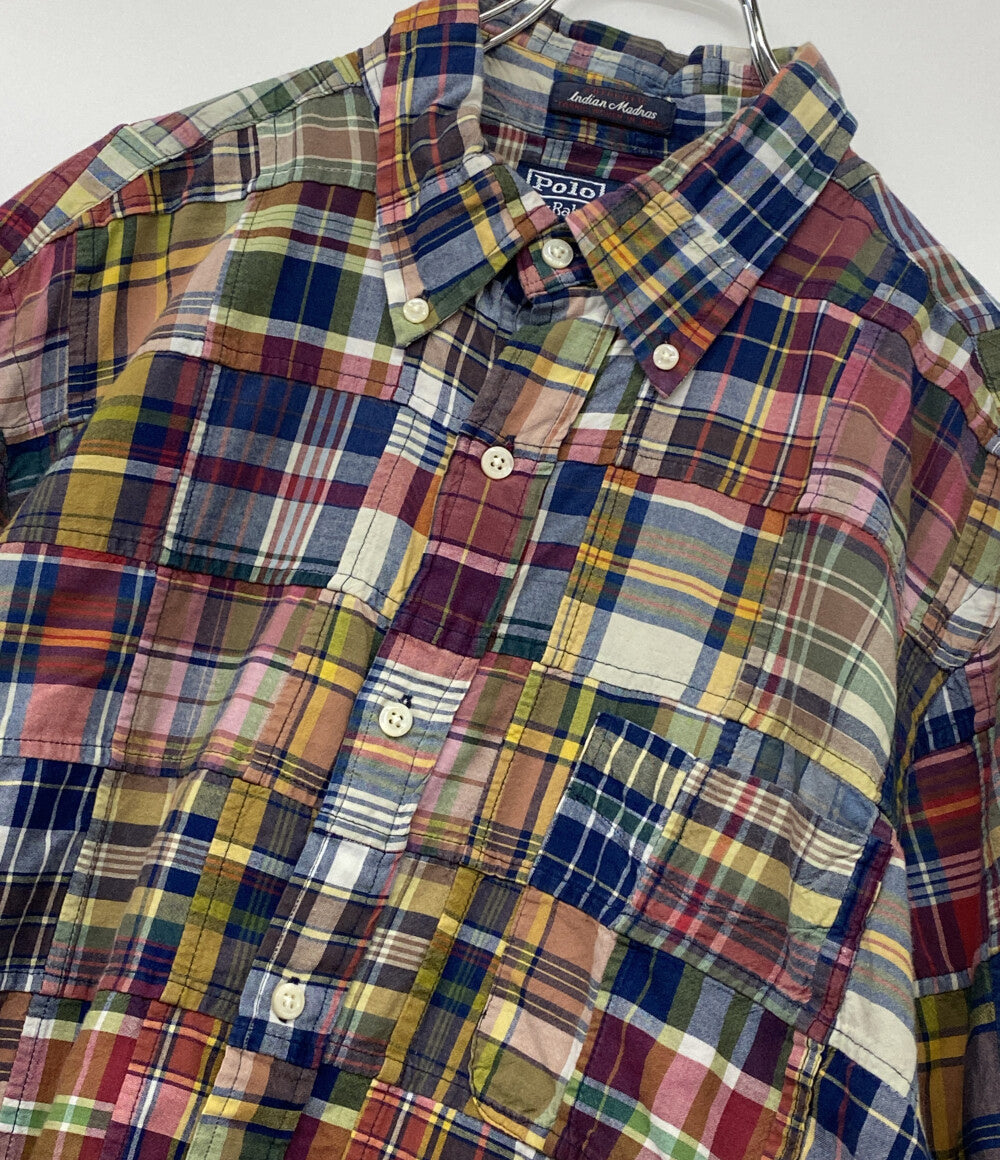 POLO RALPH LAUREN 長袖シャツ CLASSIC FIT MADRAS SHIRT パッチワーク メンズ SIZE XL ポロ・ラルフローレン