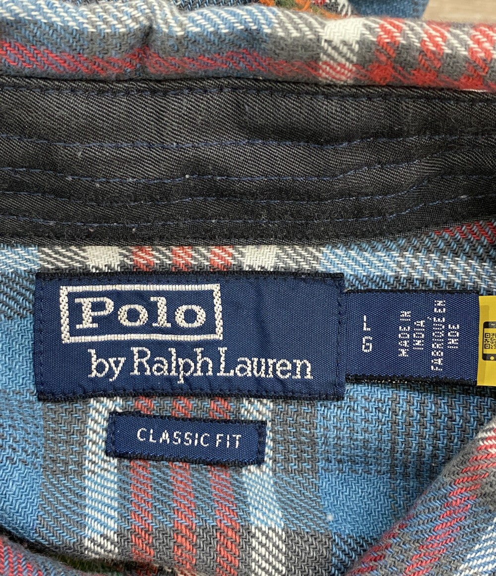 POLO RALPH LAUREN 長袖シャツ CLASSIC FIT PATCHWORK SHIRT メンズ SIZE L ポロ・ラルフローレン