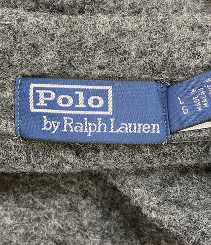 美品 POLO RALPH LAUREN フェルテッド ウールブレンド カーディガン グレー メンズ SIZE L ポロ・ラルフローレン