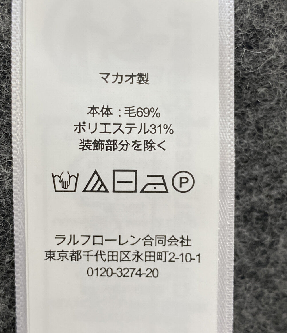 美品 POLO RALPH LAUREN フェルテッド ウールブレンド カーディガン グレー メンズ SIZE L ポロ・ラルフローレン