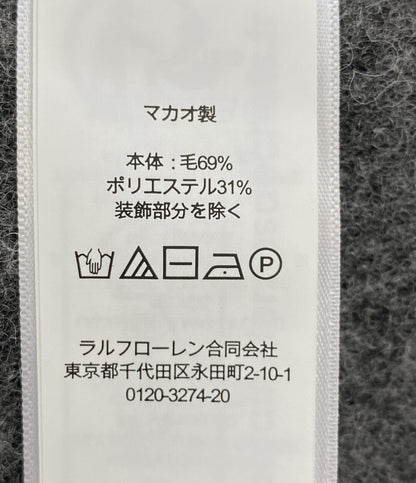 美品 POLO RALPH LAUREN フェルテッド ウールブレンド カーディガン グレー メンズ SIZE L ポロ・ラルフローレン