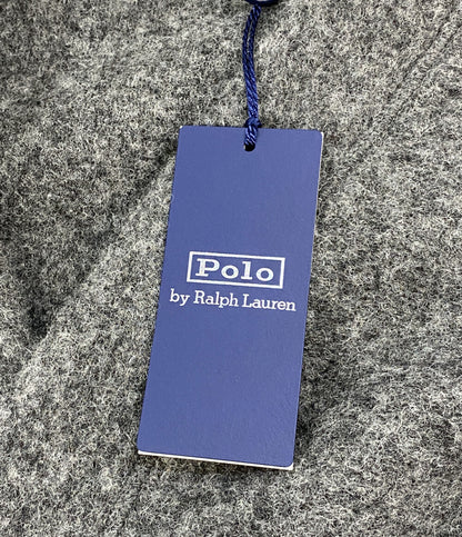 美品 POLO RALPH LAUREN フェルテッド ウールブレンド カーディガン グレー メンズ SIZE L ポロ・ラルフローレン