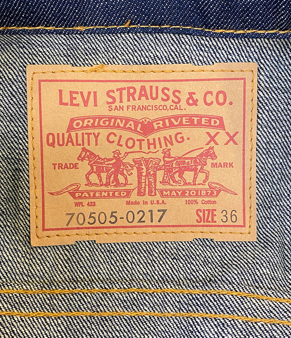 美品 LEVI'S デニムジャケット 70505-0217 復刻 USA製 BIG E ボタン裏555 メンズ SIZE 36 リーバイス
