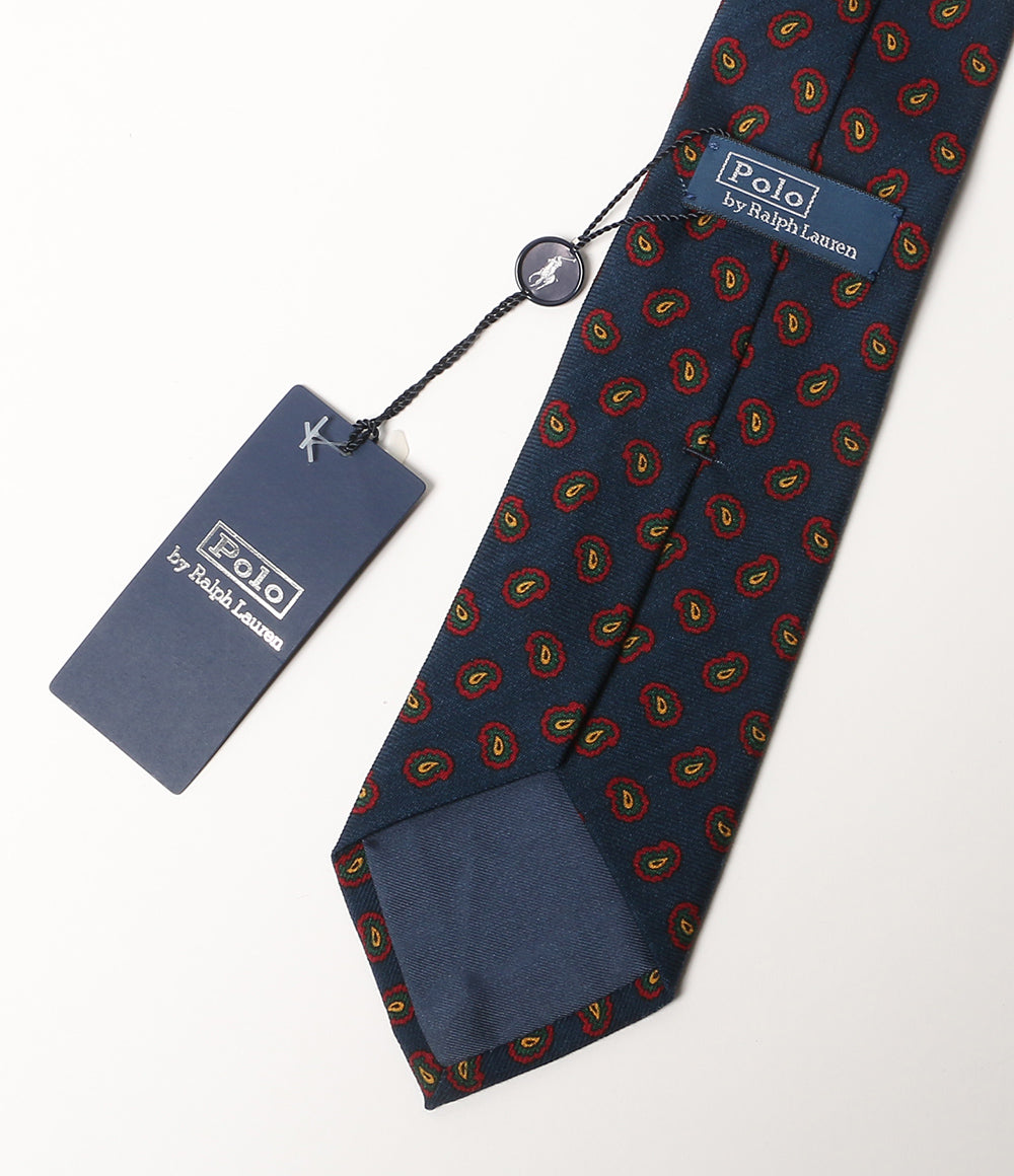 美品 RALPH LAUREN ネクタイ 1 柄 ネイビー×グリーン×レッド メンズ ラルフローレン