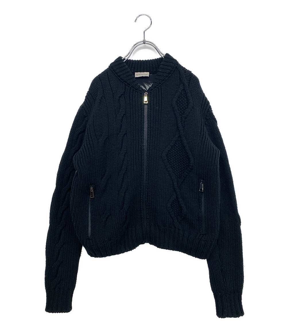 MONCLER ケーブルニット 切替ダウンジャケット I20939B00029 レディース SIZE S モンクレール