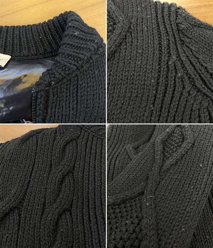 MONCLER ケーブルニット 切替ダウンジャケット I20939B00029 レディース SIZE S モンクレール