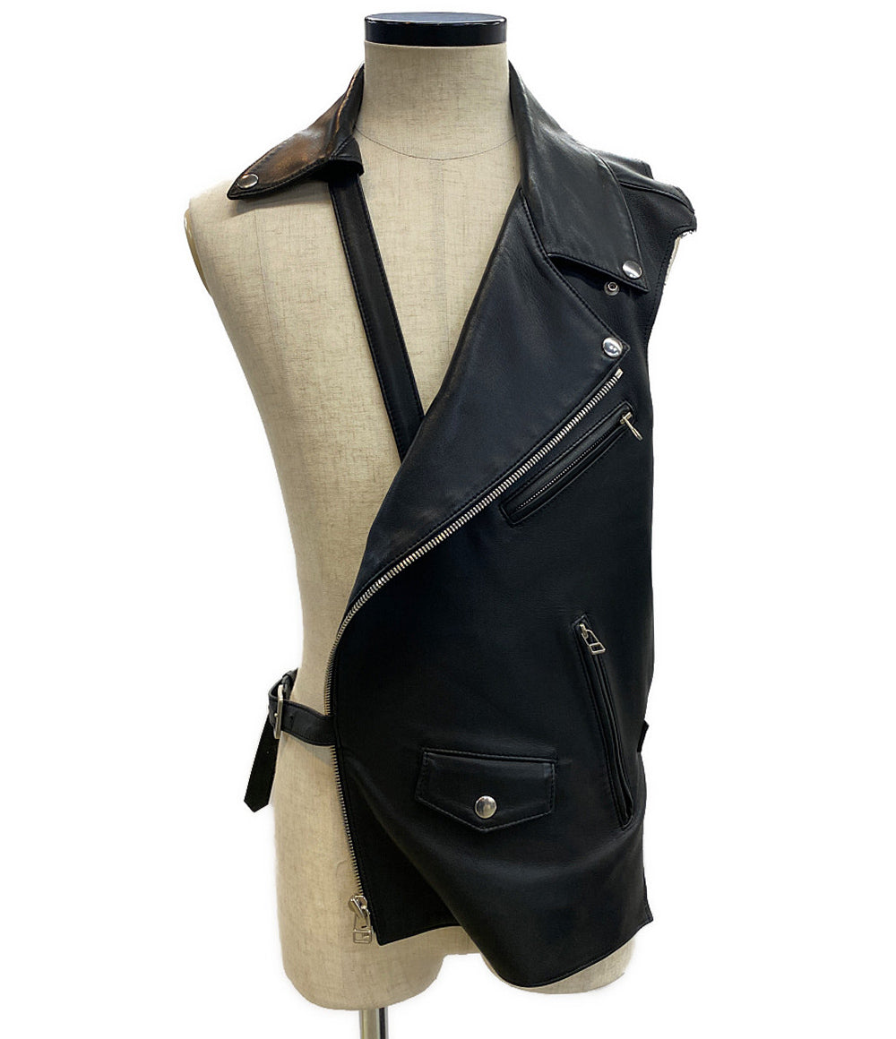 YUKI HASHIMOTO ユウキハシモト カットオフライダース 20ss レザー 201-01-0303BK メンズ SIZE -