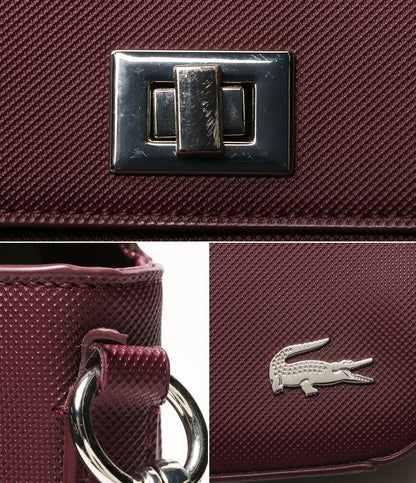 LACOSTE ショルダーバッグ レザー ボルドー レディース ラコステ