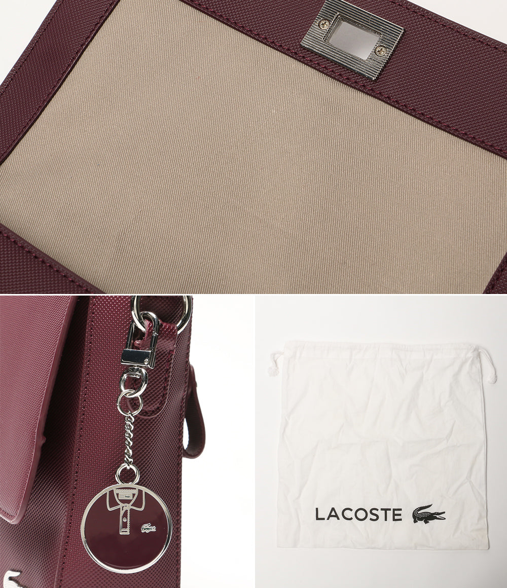 LACOSTE ショルダーバッグ レザー ボルドー レディース ラコステ