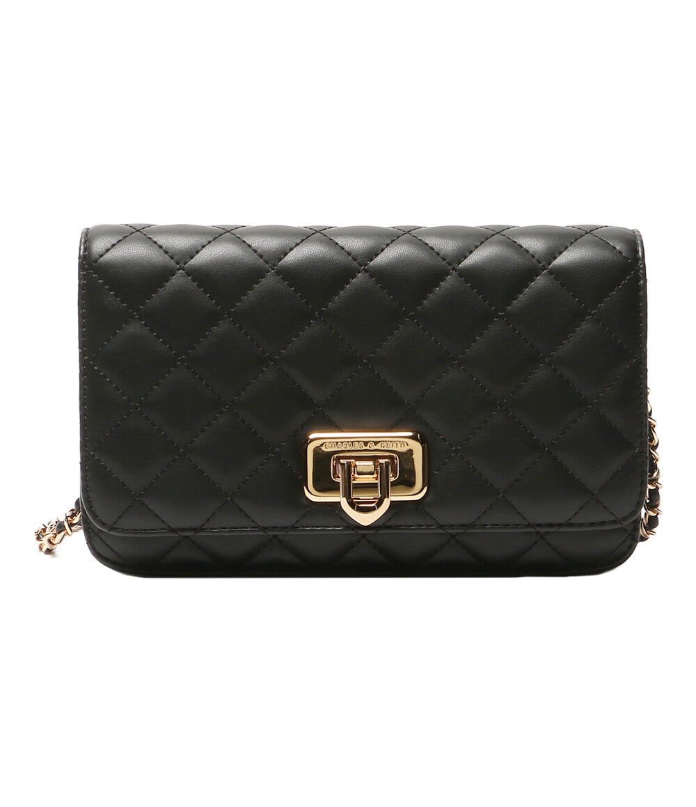 美品 Charles&Keith ショルダーバッグ キルティング ブラック レディース チャールズ&キース