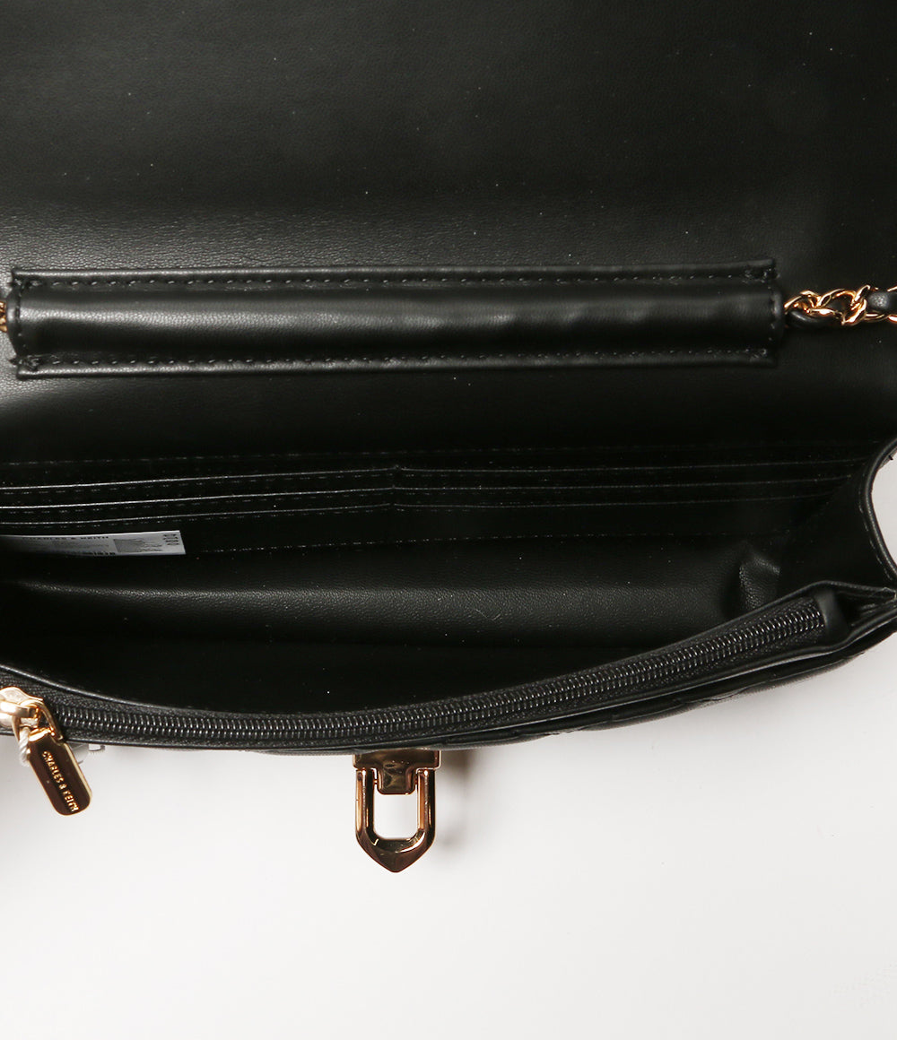 美品 Charles&Keith ショルダーバッグ キルティング ブラック レディース チャールズ&キース