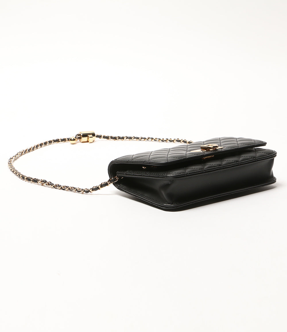 美品 Charles&Keith ショルダーバッグ キルティング ブラック レディース チャールズ&キース