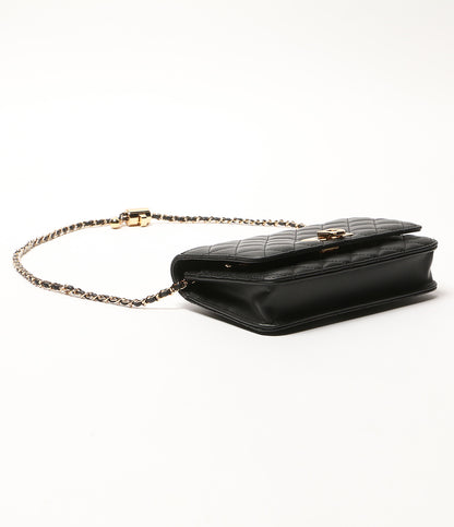 美品 Charles&Keith ショルダーバッグ キルティング ブラック レディース チャールズ&キース