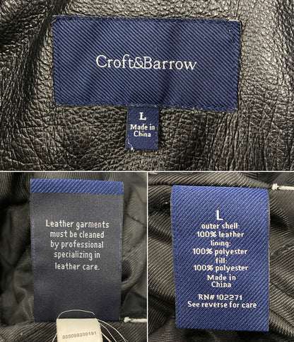 Croft&Barrow クロフトバロー レザージャケット ブラック メンズ SIZE L