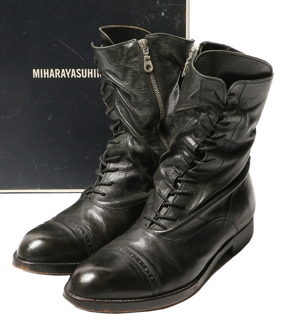 MIHARA YASUHIRO レースアップレザーブーツ 11AW ツイスト メンズ SIZE 27.5 ミハラヤスヒロ