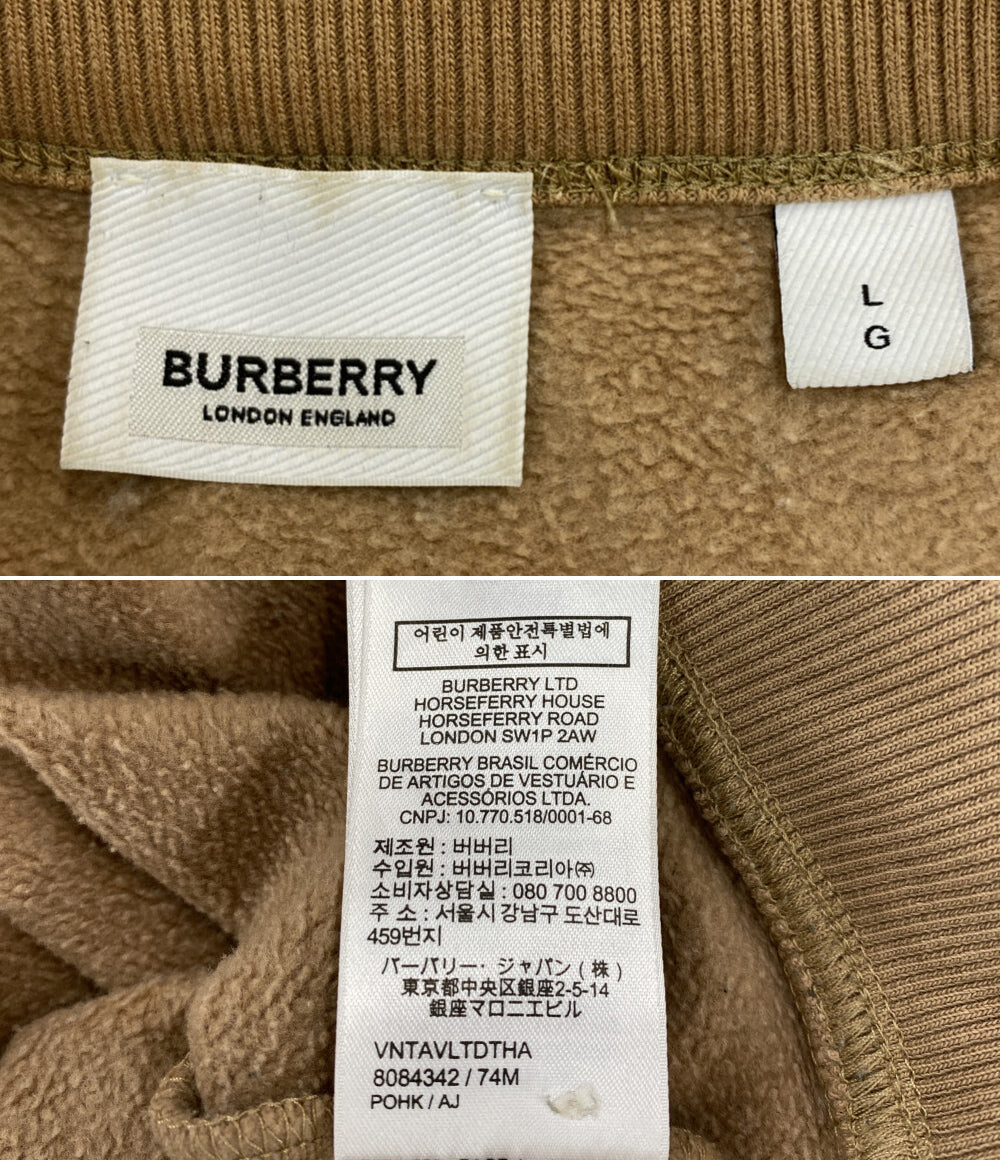 BURBERRY スウェットシャツ キャメル ロゴ メンズ SIZE L バーバリー