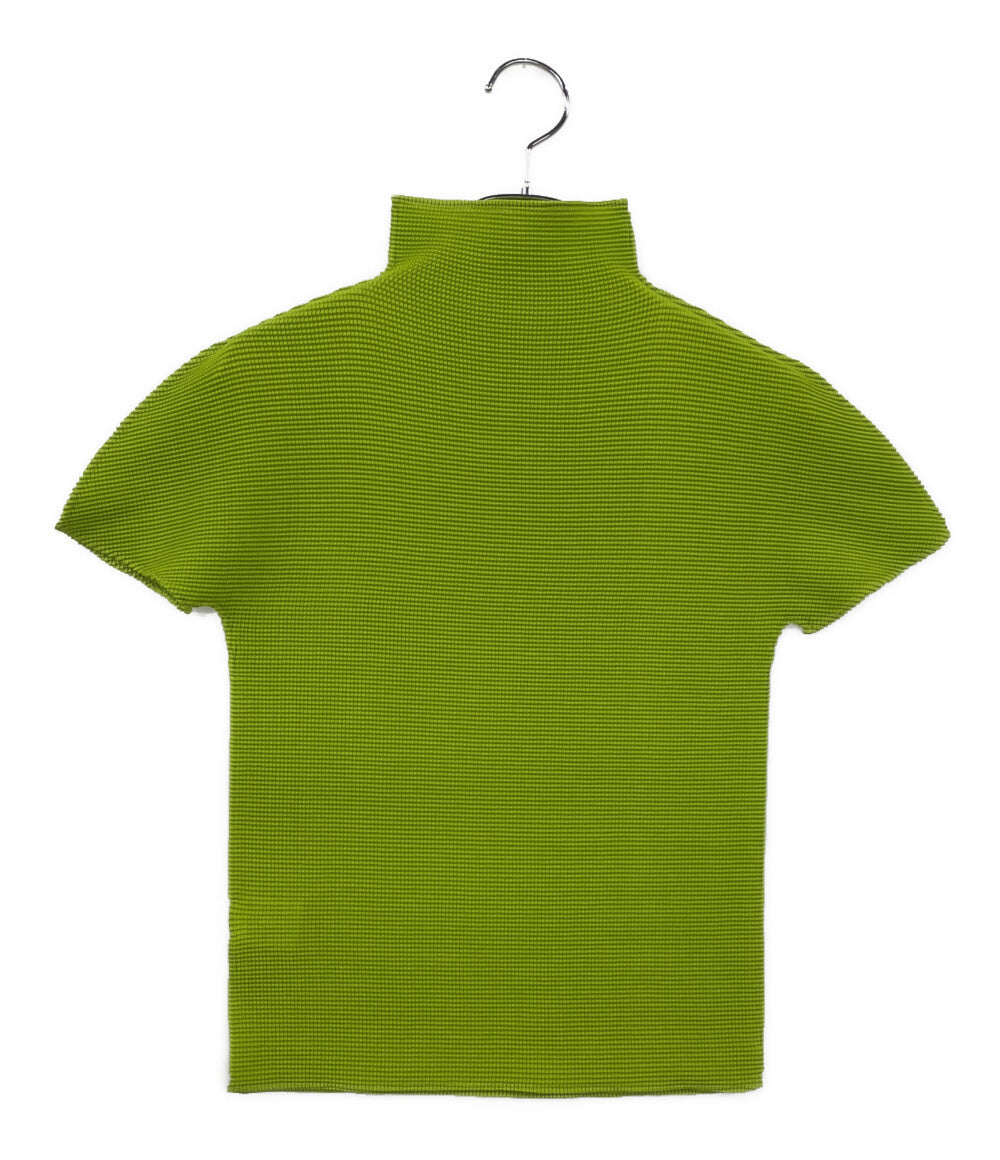 美品 me ISSEY MIYAKE ハイネックカットソー 半袖 グリーン MI03FK255 レディース SIZE - ミー イッセイミヤケ