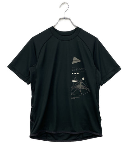 and wander 半袖Ｔシャツ DRY JERSEY ブラック プリント レディース SIZE WM アンドワンダー